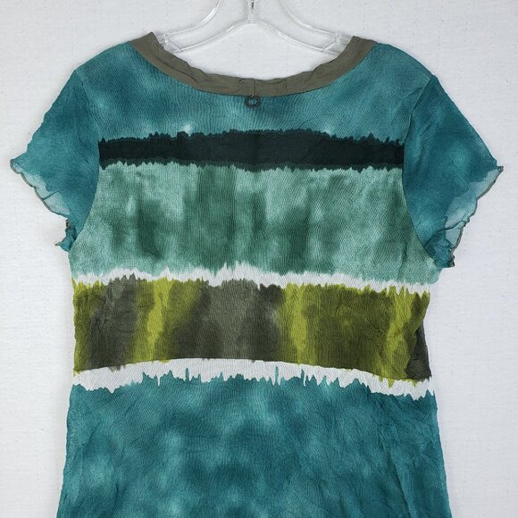 MADO Et Les Autres Mesh Dress Tie Dye Colorblock Abstract Print Art-o-Wear sz M - Picture 5 of 11